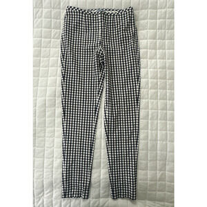 J MCLAUGHLIN Womens Pants 2 Black White Maisie Gingham Check Slim Ankle Preppy